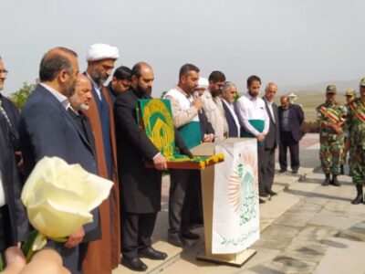 استقبال مردم مراغه از پرچم و خادمین حرم رضوی