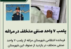 پلمب ۷ واحد صنفی متخلف در مراغه
