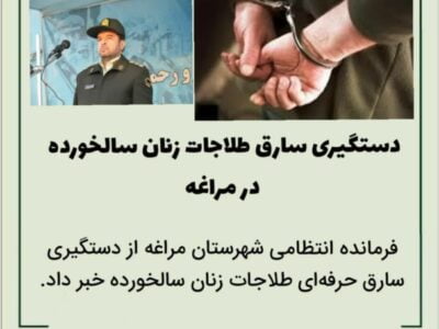 🔴دستگیری سارق طلاجات زنان سالخورده در مراغه