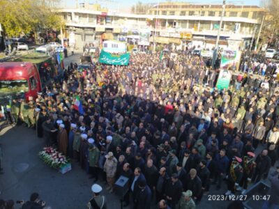 تشییع و تدفین مردمی و باشکوه شهید گمنام در مراغه