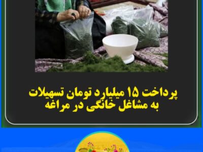 پرداخت ۱۵میلیارد میلیون تومان تسهیلات به مشاغل خانگی در مراغه