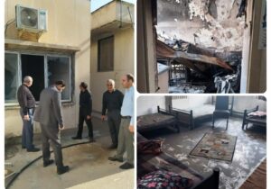 مهار آتش سوزی در بیمارستان شهید بهشتی مراغه