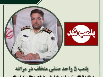 پلمب ۵ واحد صنفی متخلف در مراغه