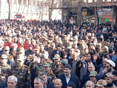 تجمع بزرگ مردمی برای محکوم کردن آشوبگران در مراغه