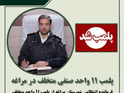 پلمب ۱۱ واحد صنفی متخلف در مراغه