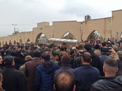 تشییع پیکر شهدای گروه ۱۱ توپخانه نزاجا در مراغه