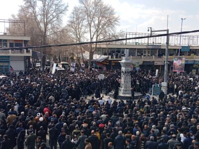 حضور حماسی مردم انقلابی مراغه  در مراسم تشییع و بدرقه پیکر مطهر شهدا