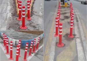 افزایش ایمنی معابر مراغه با نصب ۷۰۰ بولارد و استوانه ترافیکی